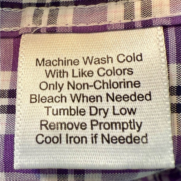 Jos. A. Bank Traditional Fit Purple Plaid Dress Shirt Size XL Cotton Blend - Picture 2 of 6